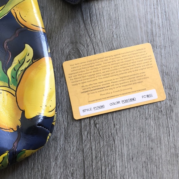 Patricia Nash Stipes Sling Crossbody 100% Leather Positano Limon Print NWOT - Picture 5 of 16